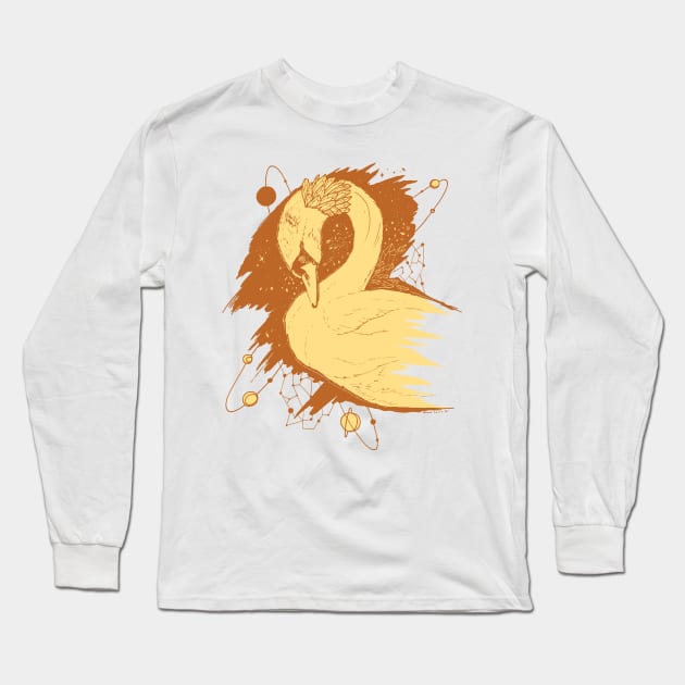 Terracotta Swan Among The Stars Long Sleeve T-Shirt by kenallouis